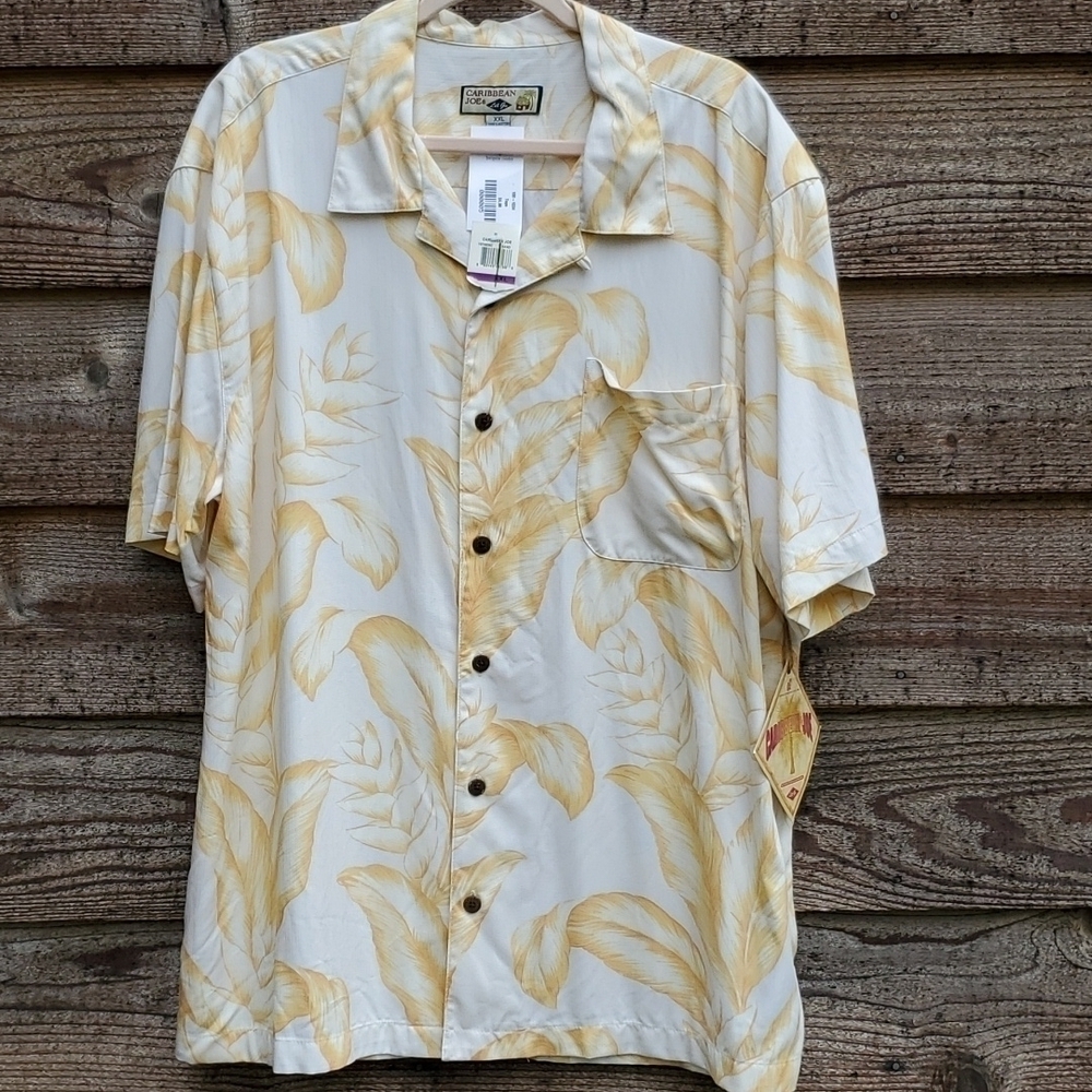 Caribbean Joe Mens Rayon Hawaiian Short sleeve shirt XXL NWT